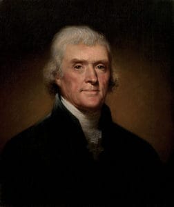 A portrait of Thomas Jefferson, who once wrote that "... the more ignorant we become the less value we set on science, and the less inclination we shall have to seek it." 