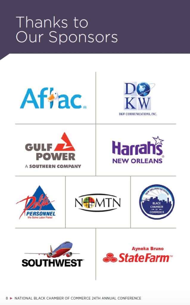 Sponsors of NBCC's annual convention in 2016
