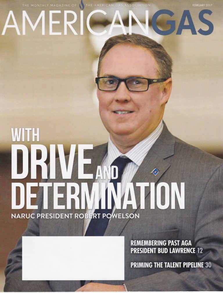 Rob Powelson, Pennsylvania PUC Commissioner and possible FERC nominee, on the cover of the American Gas Association magazine