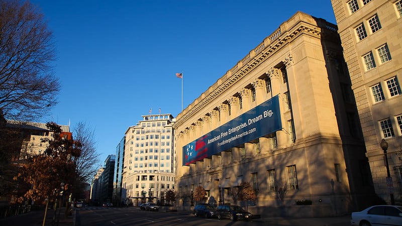 A picture of the U.S. Chamber of Commerce building.
