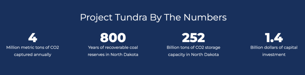 Image from the website for Project Tundra, a proposed coal carbon capture project