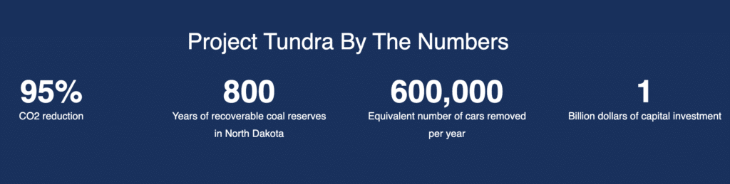 Image from the archived website for Project Tundra, a proposed coal carbon capture project