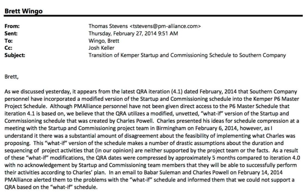 Email from Thomas Stevens to Wingo Feb 2014