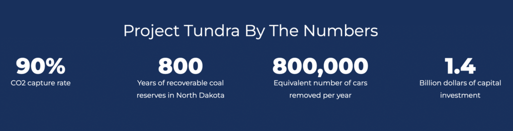 Image from the archived website for Project Tundra, a proposed coal carbon capture project