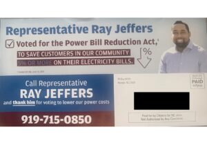 Citizens for NC Jobs mailer on Ray Jeffers